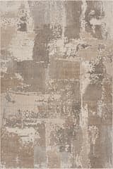 Isolated view of Brown Rectangle Rimalis Rustic Abstract Washable Rug, showcasing its design