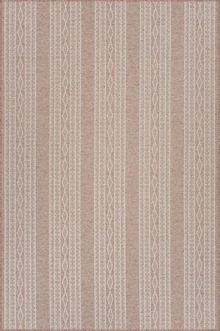 Isolated view of Natural Rectangle Tildea Bohemian Striped Indoor/Outdoor Rug, showcasing its design