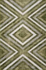 Isolated view of Green Rectangle Reeba Washable Distressed Rug, showcasing its design