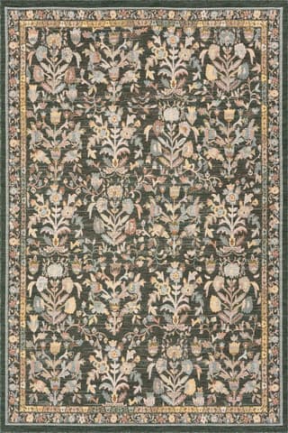 Isolated view of Green Runner Inari Traditional Floral Indoor/Outdoor Rug, showcasing its design