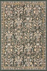 Isolated view of Green Runner Inari Traditional Floral Indoor/Outdoor Rug, showcasing its design