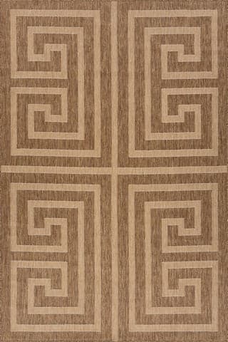 Isolated view of Brown Rectangle Celestia Contemporary Geometric Indoor/Outdoor Rug, showcasing its design