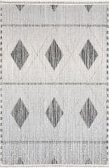 Isolated view of Light Grey Rectangle Aurelia Raised Diamond Rug, showcasing its design