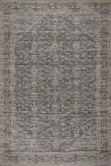 Isolated view of Orange Rectangle Ankhe Traditional Bordered Rug, showcasing its design
