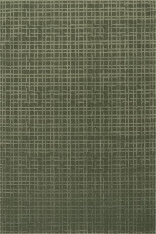 Isolated view of Green Rectangle Tinisa Abstract Grid Plush Textured Washable Rug, showcasing its design