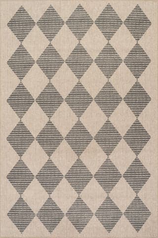 Isolated view of Grey Rectangle Luzia Vintage Washable Rug, showcasing its design
