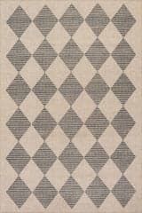Isolated view of Grey Rectangle Luzia Vintage Washable Rug, showcasing its design