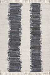 Dahara Denim Bohemian Abstract Rug | White