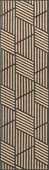 Isolated view of Charcoal Runner Geometric Tiles Indoor/Outdoor Rug, showcasing its design