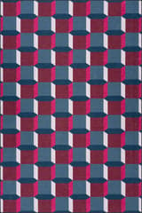 Isolated view of Multicolor Rectangle Prism Weave Checkered Washable Rug, showcasing its design