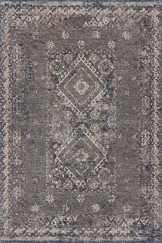 Isolated view of Navy Runner Solia Traditional Medallion Indoor/Outdoor Rug, showcasing its design