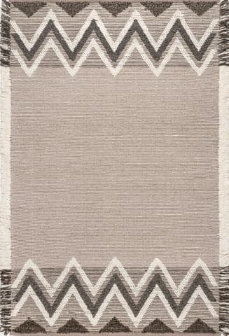 Isolated view of Beige Rectangle Esme Wool Geometric Rug, showcasing its design