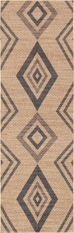 Isolated view of Natural Runner Milly Easy-Jute Washable Waves Rug, showcasing its design