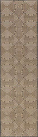 Isolated view of Charcoal Runner Greek Tiles Indoor/Outdoor Rug, showcasing its design