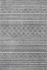 Isolated view of Grey Rectangle Arielle Trellis Moroccan Rug, showcasing its design