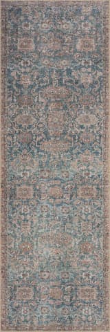 Isolated view of Blue Runner Ethellie Vintage & Distressed Washable Rug, showcasing its design