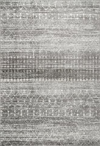 Isolated view of Grey Rectangle Timeworn Moroccan Rug, showcasing its design
