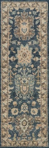 Isolated view of Navy Runner Camille Washable Rug, showcasing its design