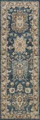 Isolated view of Navy Runner Camille Washable Rug, showcasing its design