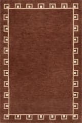 Isolated view of Mahogany Rectangle Yves Bordered Wool Rug by Nate Berkus, showcasing its design