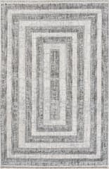 Isolated view of Grey Rectangle Judith Geometric Borders Rug, showcasing its design