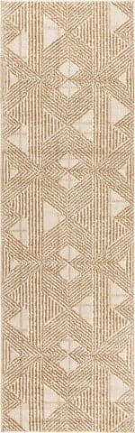 Isolated view of Beige Runner Brandy Diamond Striped Rug, showcasing its design