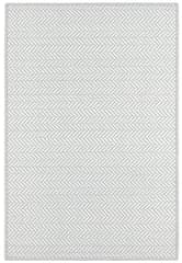 Herringbone Handwoven Indoor/Outdoor Custom Rug | Pearl Grey/White
