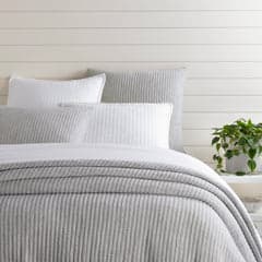 Pick Stitch Matelasse Coverlet | Grey