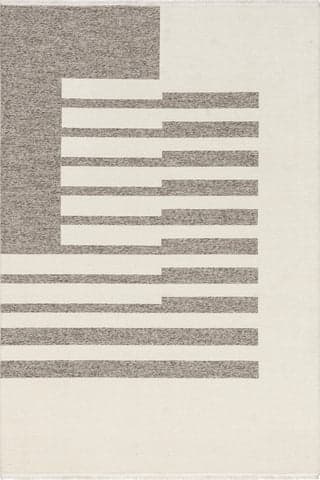 Isolated view of Beige Rectangle Anneli Geometric Reversible Washable Rug, showcasing its design