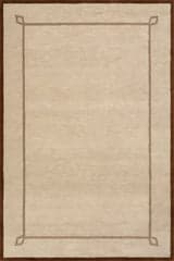 Isolated view of Beige Rectangle Serge Bordered Wool Rug by Nate Berkus, showcasing its design