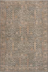 Isolated view of Charcoal Rectangle Veiara Traditional Vintage & Distressed Rug, showcasing its design