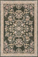 Isolated view of Green Runner Lunaven Traditional Floral Indoor/Outdoor Rug, showcasing its design
