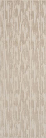 Isolated view of Cream Runner Marish Abstract Plush Textured Washable Rug, showcasing its design