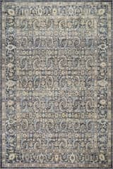 Isolated view of Blue Rectangle Calvaya Traditional Bordered Washable Rug, showcasing its design