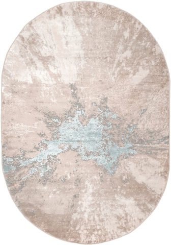 Isolated view of Beige Oval Splatter Abstract Rug, showcasing its design