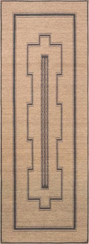 Isolated view of Brown Runner Amelina Easy-Jute Washable Southwestern Rug, showcasing its design