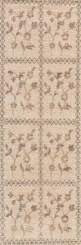 Isolated view of Sand Runner Nyme Floral and Paisley Farmhouse Rug, showcasing its design