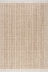 Isolated view of Beige Rectangle Tarni Striped Indoor/Outdoor Rug, showcasing its design