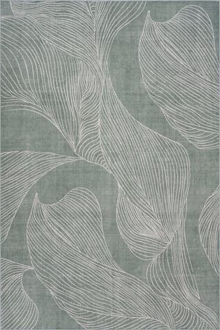 Isolated view of Green Rectangle Cenavi Coastal Washable Rug, showcasing its design