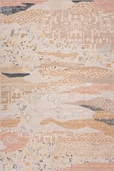 Isolated view of Sand Rectangle Sonace Moroccan Washable Rug, showcasing its design