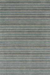 Brindle Stripe Hand Loom Knotted Wool Rug | Blue