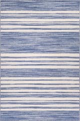 Ilae Coastal Striped Washable Rug | Blue