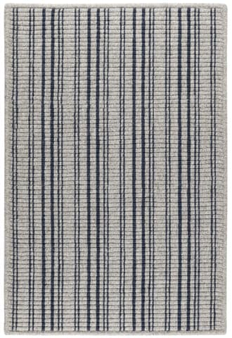 Warren Ticking Woven Wool Custom Rug | Navy