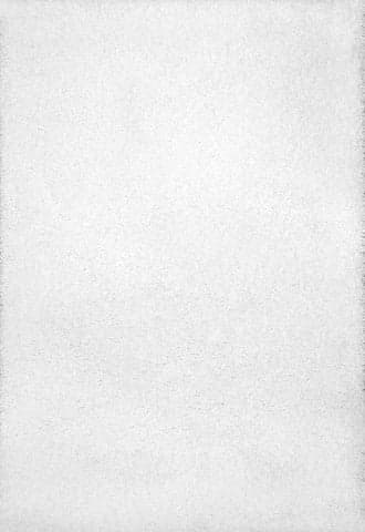Isolated view of White Rectangle Ultra Shag Rug, showcasing its design