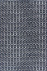 Isolated view of Navy Rectangle Cirella Modern Chevron Indoor/Outdoor Rug, showcasing its design