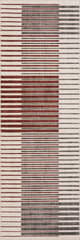 Isolated view of Rust Runner Mauzi Modern Striped Washable Rug, showcasing its design