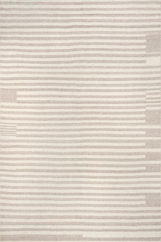 Isolated view of Beige Rectangle Auriel Stiped Rug, showcasing its design