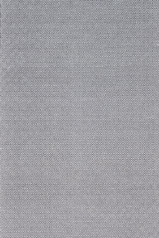 Isolated view of Grey Rectangle Diamond Cotton Check Flatwoven Rug, showcasing its design