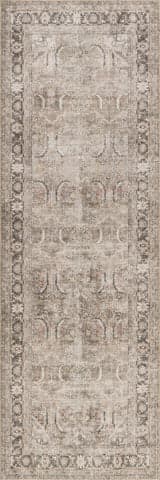 Isolated view of Brown Runner Red Bank Antiqued Jute-Blend Rug, showcasing its design