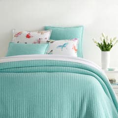 Boyfriend Matelasse Coverlet | Soft Turquoise